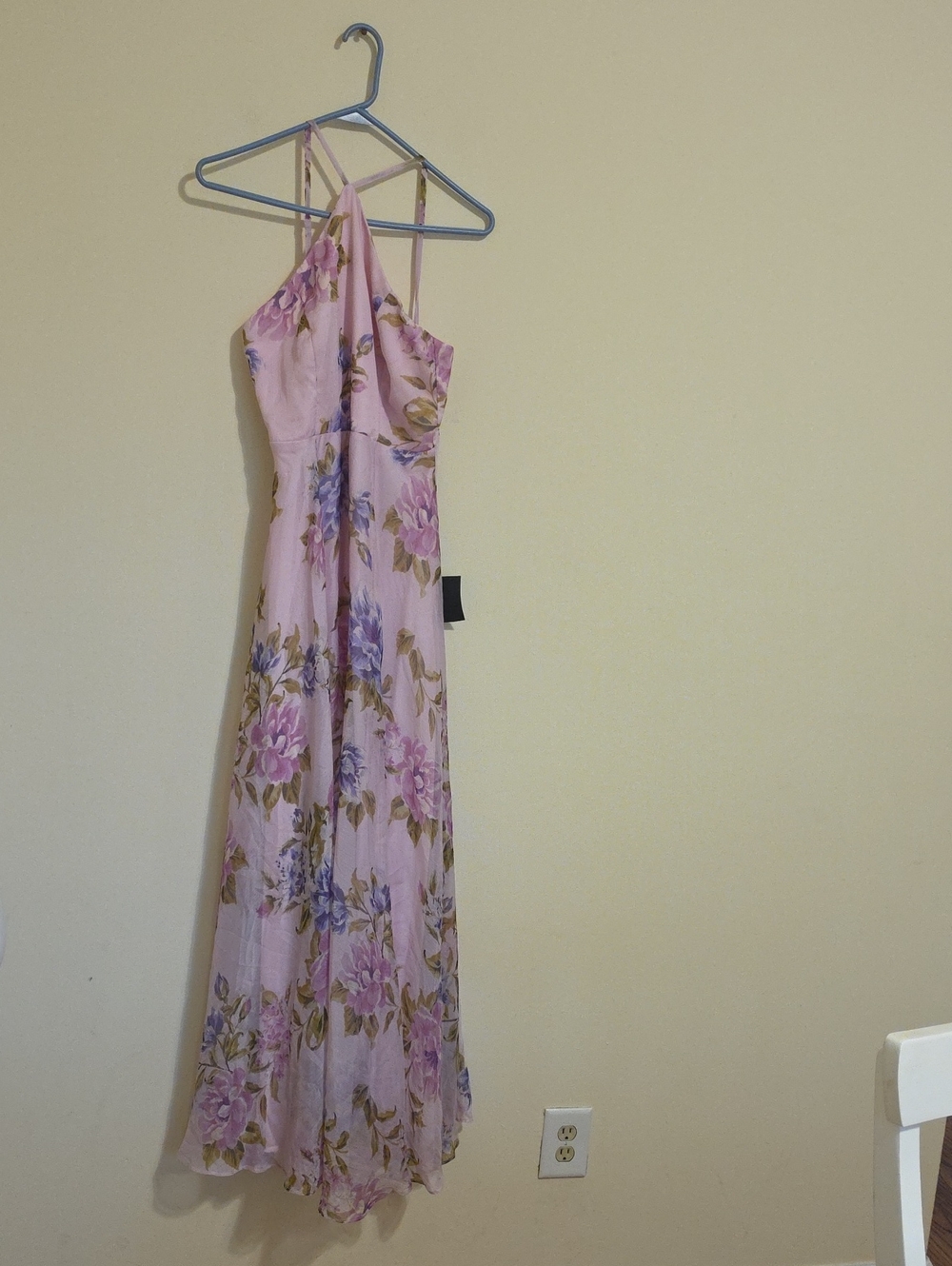 Lulu's Pink Floral Halter Maxi Dress